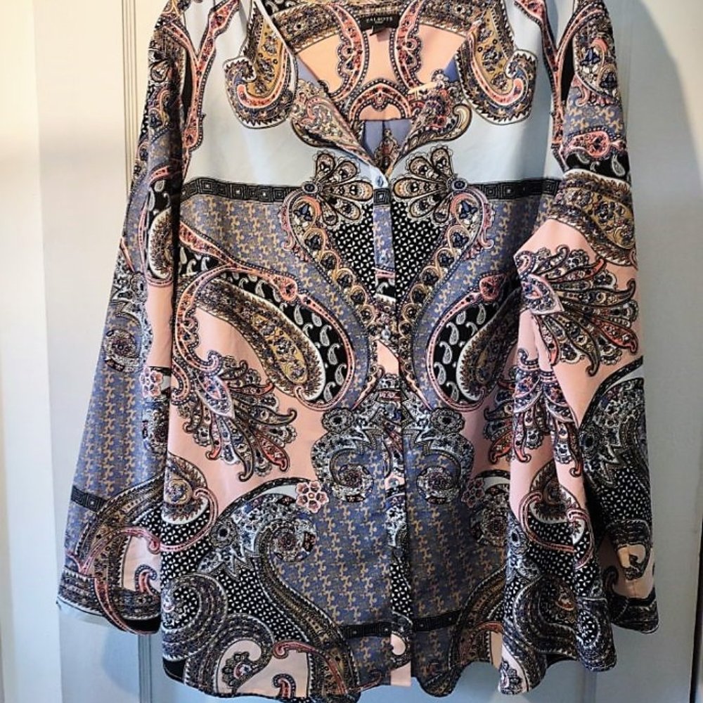 2X Talbots PLUS Sz 2X Paisley Blouse Dusty Rose, Pale Blue, Black, Lavender, Tan